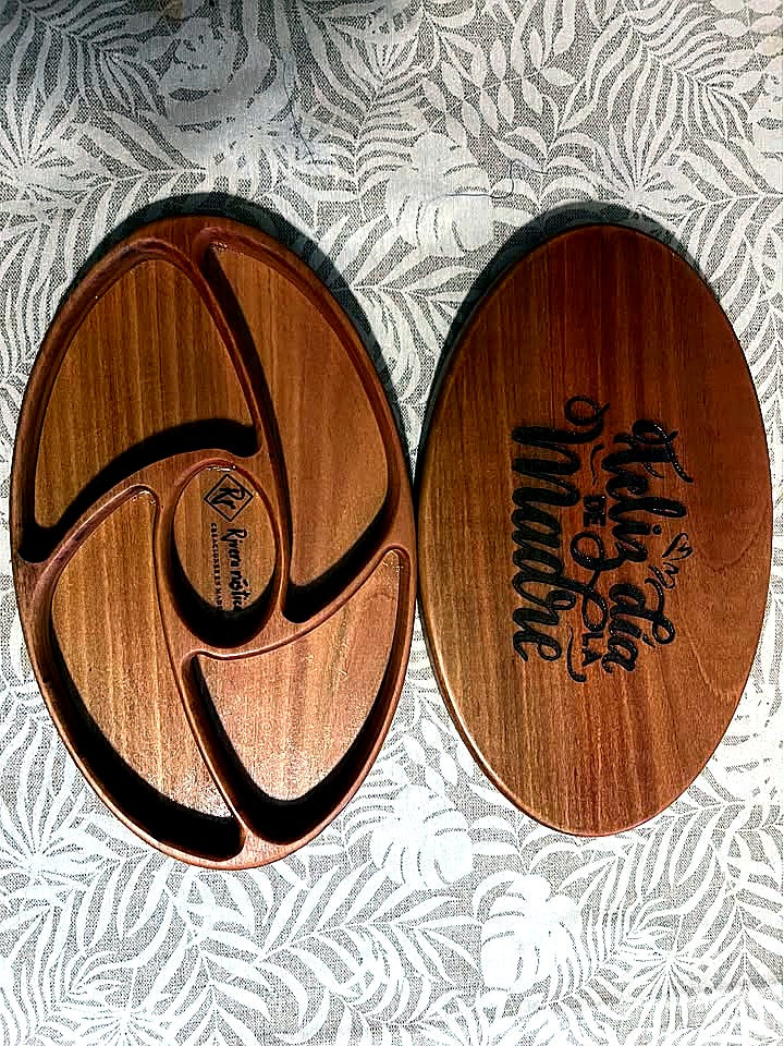 Tabla de Picar Madera Nativa Personalizada - Grabado Láser - Artesanal Hecha a Mano
