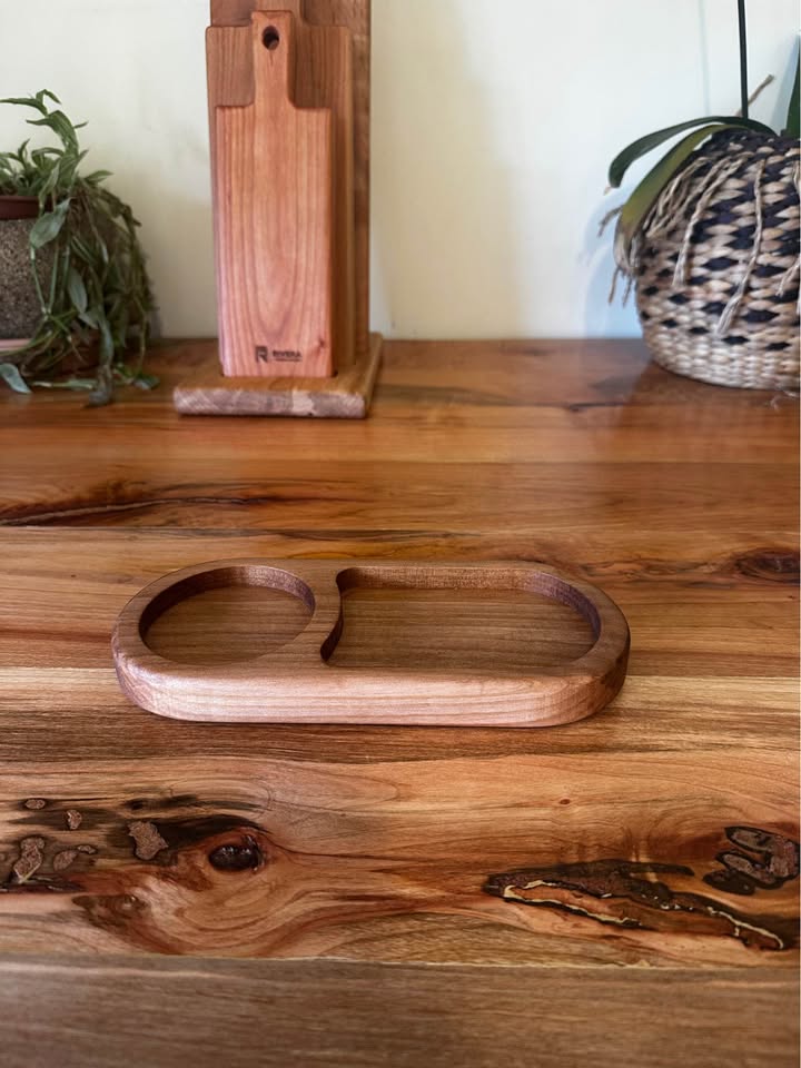 Bandeja para Café en Madera Nativa – Artesanal 23x10 cm